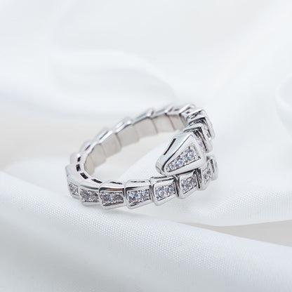 [Super]SERPENTI RING SILVER DIAMOND PAVED 4MM