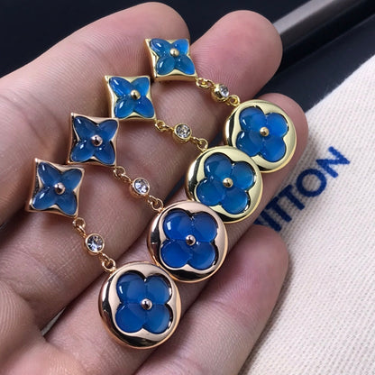 [Super Jewellery]STAR AND SUN AGATE DIAMOND EARRINGS