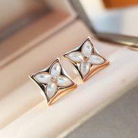 [Super Jewellery]STAR MOP PINK GOLD EARRINGS