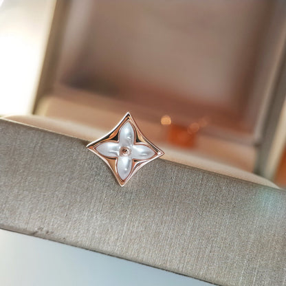 [Super Jewellery]STAR MOP PINK GOLD EARRINGS
