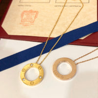 [Super Jewellery]LOVE NECKLACE 16MM 3 DIAMONDS