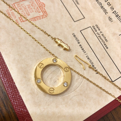 [Super Jewellery]LOVE NECKLACE 16MM 3 DIAMONDS