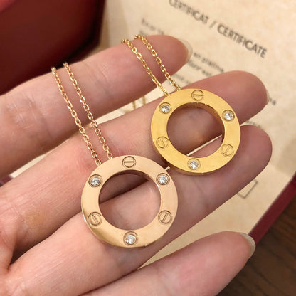 [Super Jewellery]LOVE NECKLACE 16MM 3 DIAMONDS