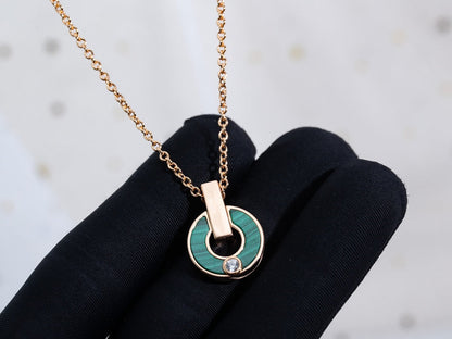 [Super]GARI NECKLACE PINK GOLD MALACHITE