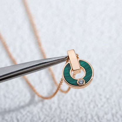 [Super]GARI NECKLACE PINK GOLD MALACHITE