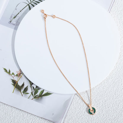 [Super]GARI NECKLACE PINK GOLD MALACHITE