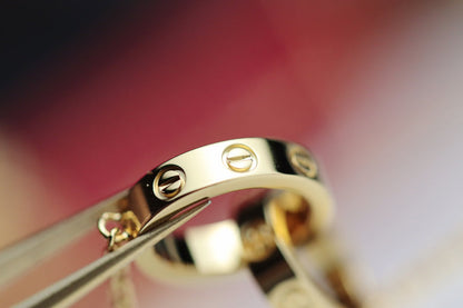 [Super Jewellery]LOVE NECKLACE DOUBLE RING GOLD