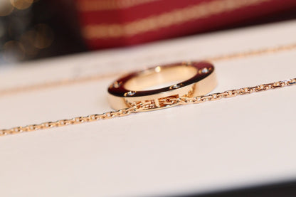 [Super Jewellery]LOVE NECKLACE 16MM 6 DIAMONDS PINK GOLD