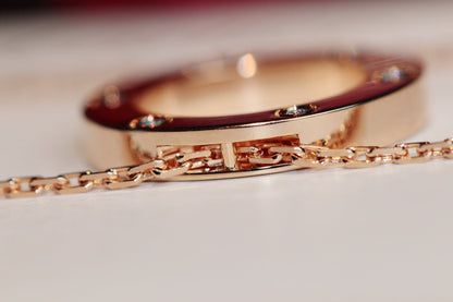 [Super Jewellery]LOVE NECKLACE 16MM 6 DIAMONDS PINK GOLD