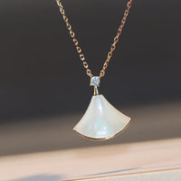 [Super]DREAM NECKLACE WHITE MOP PINK GOLD 1 DIAMOND