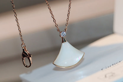 [Super]DREAM NECKLACE WHITE MOP PINK GOLD 1 DIAMOND