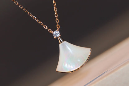 [Super]DREAM NECKLACE WHITE MOP PINK GOLD 1 DIAMOND