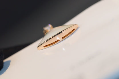 [Super]DREAM NECKLACE WHITE MOP PINK GOLD 1 DIAMOND