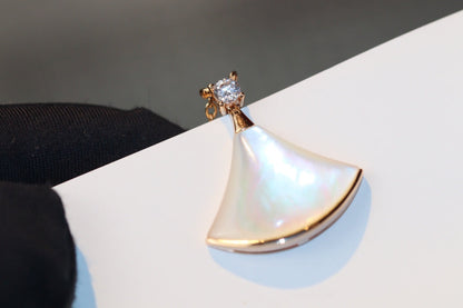 [Super]DREAM NECKLACE WHITE MOP PINK GOLD 1 DIAMOND