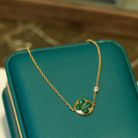 [Super Jewellery]SUN MALACHITE 1 DIAMOND PINK GOLD BRACELET
