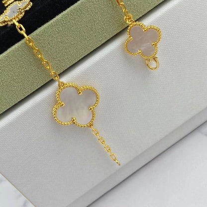 [Super Jewellery]MAGIC CLOVER MOP GOLD BRACELET 5 MOTIFS
