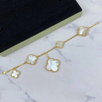 [Super Jewellery]MAGIC CLOVER MOP GOLD BRACELET 5 MOTIFS
