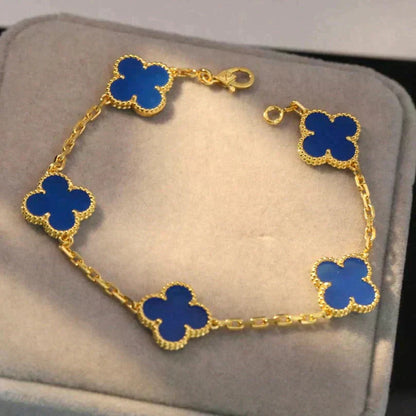 [Super Jewellery] CLOVER 5 MOTIF BLUE AGATE BRACELET COLLECTION