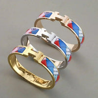 [Super Jewellery]H BRACELET DOTTED BORDER 12MM