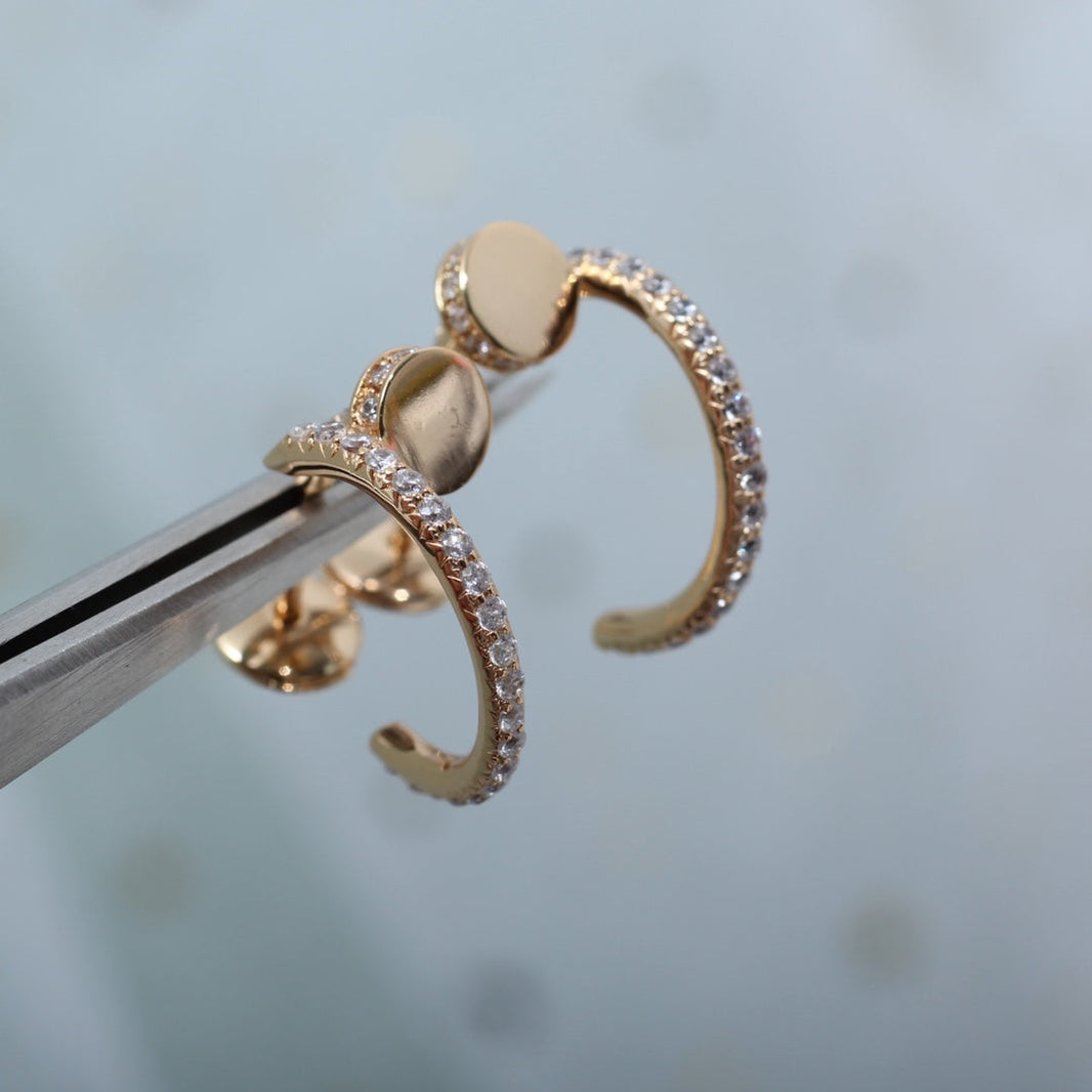 [Super Jewellery]JUSTE EARRINGS 12.75MM PINK GOLD DIAMOND