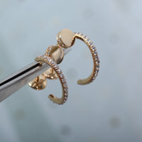 [Super Jewellery]JUSTE EARRINGS 12.75MM PINK GOLD DIAMOND