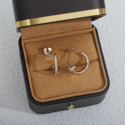 [Super Jewellery]JUSTE EARRINGS 12.75MM PINK GOLD DIAMOND