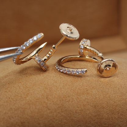 [Super Jewellery]JUSTE EARRINGS 12.75MM PINK GOLD DIAMOND