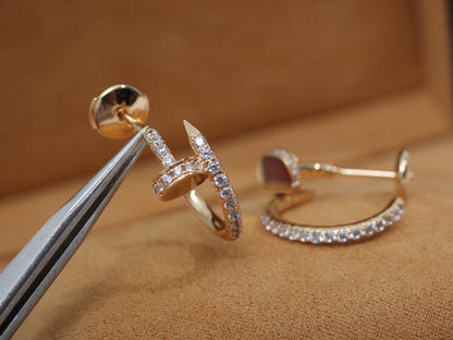 [Super Jewellery]JUSTE EARRINGS 12.75MM PINK GOLD DIAMOND