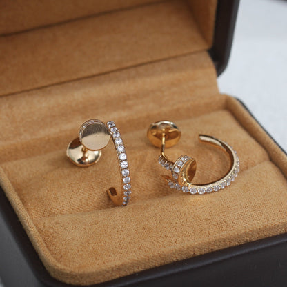 [Super Jewellery]JUSTE EARRINGS 12.75MM PINK GOLD DIAMOND