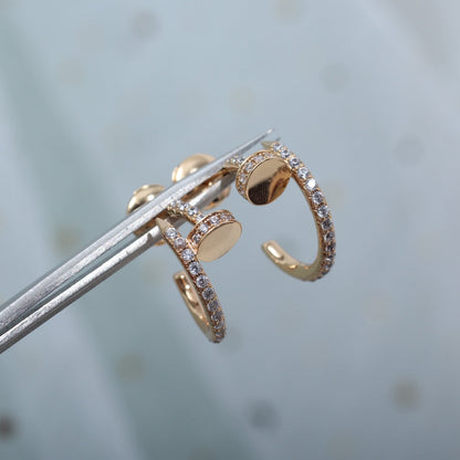 [Super Jewellery]JUSTE EARRINGS 12.75MM PINK GOLD DIAMOND