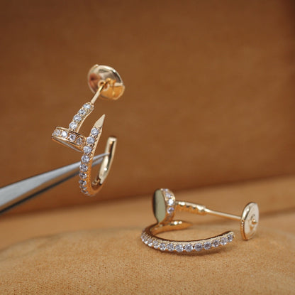 [Super Jewellery]JUSTE EARRINGS 12.75MM PINK GOLD DIAMOND