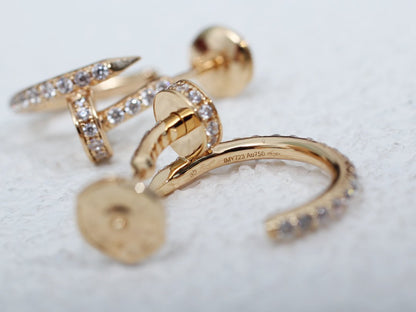 [Super Jewellery]JUSTE EARRINGS 12.75MM PINK GOLD DIAMOND