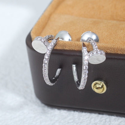 [Super Jewellery]JUSTE EARRINGS 12.75MM SILVER DIAMOND