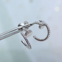 [Super Jewellery]JUSTE EARRINGS 12.75MM SILVER DIAMOND