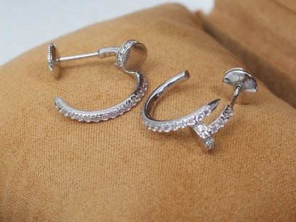 [Super Jewellery]JUSTE EARRINGS 12.75MM SILVER DIAMOND