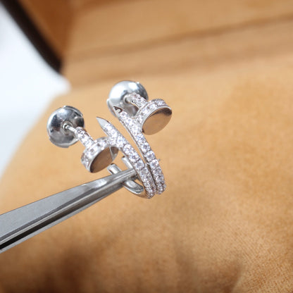 [Super Jewellery]JUSTE EARRINGS 12.75MM SILVER DIAMOND