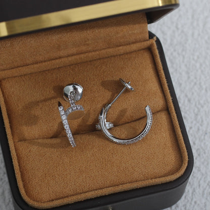 [Super Jewellery]JUSTE EARRINGS 12.75MM SILVER DIAMOND