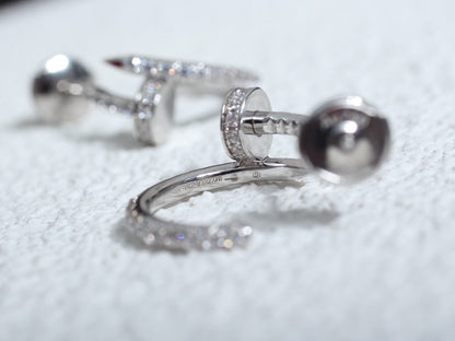 [Super Jewellery]JUSTE EARRINGS 12.75MM SILVER DIAMOND