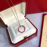 [Super Jewellery]JUSTE NECKLACE GOLD RED DIAMONDS