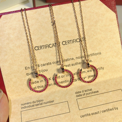 [Super Jewellery]JUSTE NECKLACE GOLD RED DIAMONDS