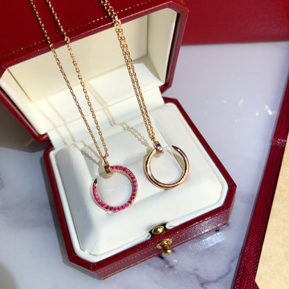 [Super Jewellery]JUSTE NECKLACE GOLD RED DIAMONDS