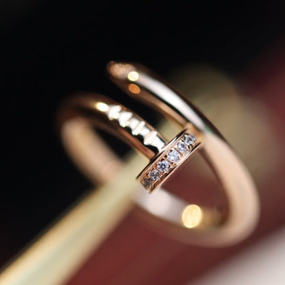 [Super Jewellery]JUSTE RING 2.65MM PINK GOLD DIAMOND