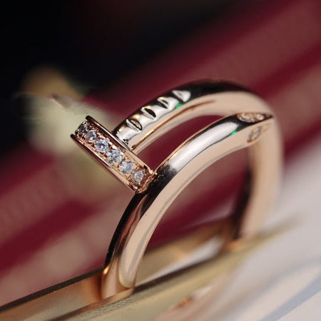 [Super Jewellery]JUSTE RING 2.65MM PINK GOLD DIAMOND