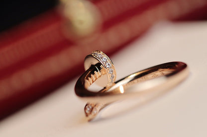 [Super Jewellery]JUSTE RING 2.65MM PINK GOLD DIAMOND