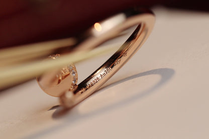 [Super Jewellery]JUSTE RING 2.65MM PINK GOLD DIAMOND