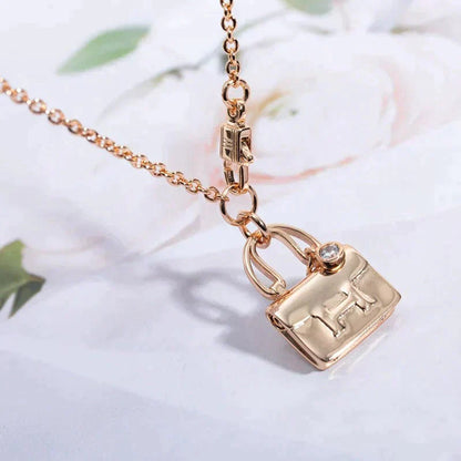 [Super Jewellery]AMULETTE PEDANT ROSE GOLD NECKLACE