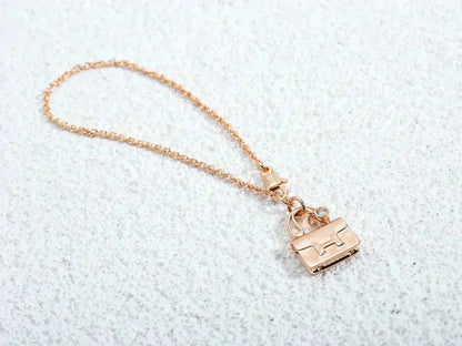 [Super Jewellery]AMULETTE PEDANT ROSE GOLD NECKLACE