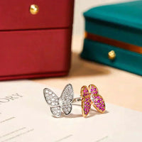 [Super Jewellery]TWIN BUTTERFLY DIAMOND RING