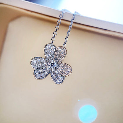 [Super Jewellery]CLOVER DIAMOND NECKLACE SILVER