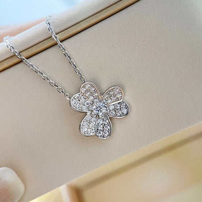 [Super Jewellery]CLOVER DIAMOND NECKLACE SILVER